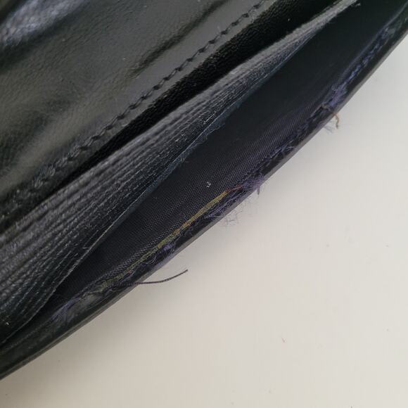 Givenchy Vintage Wallet Black Bifold Logo Large Checkbook Unisex Slim Leather - Picture 9 of 11